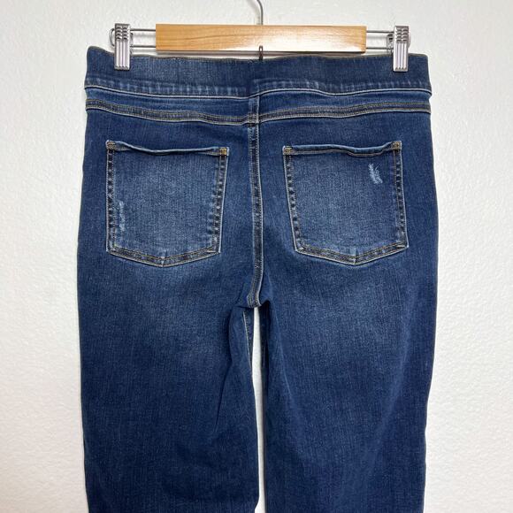 Spanx Medium Wash Distressed Ankle Skinny High Rise Jeans Size Medium - Picture 7 of 10